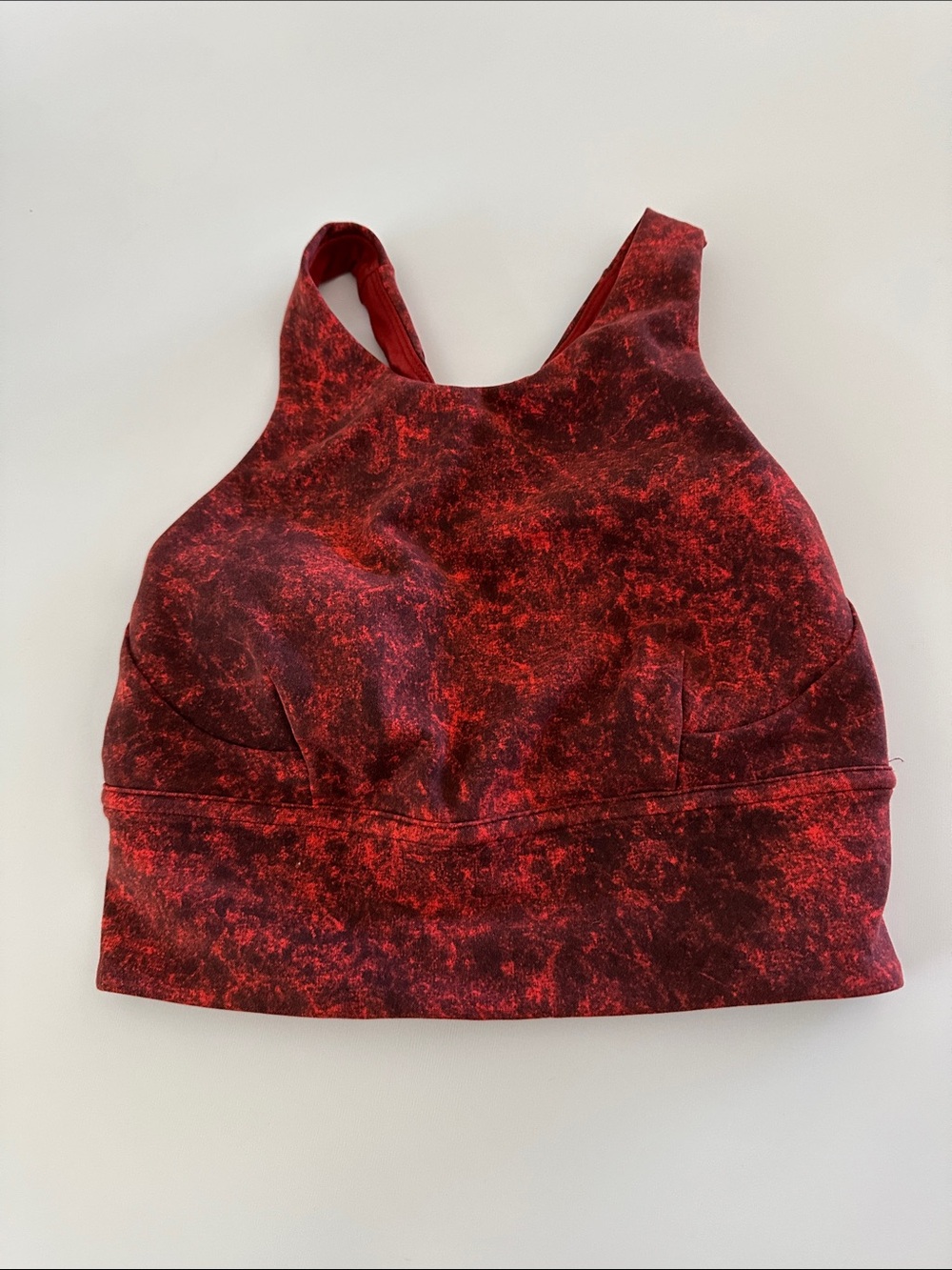 lululemon athletica Red Marble High-Neck Sports Bra